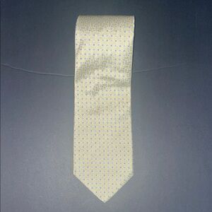 Brooks Brothers 346 vintage polka dot tie All silk/Pure silk Cream/blue/gold 55”